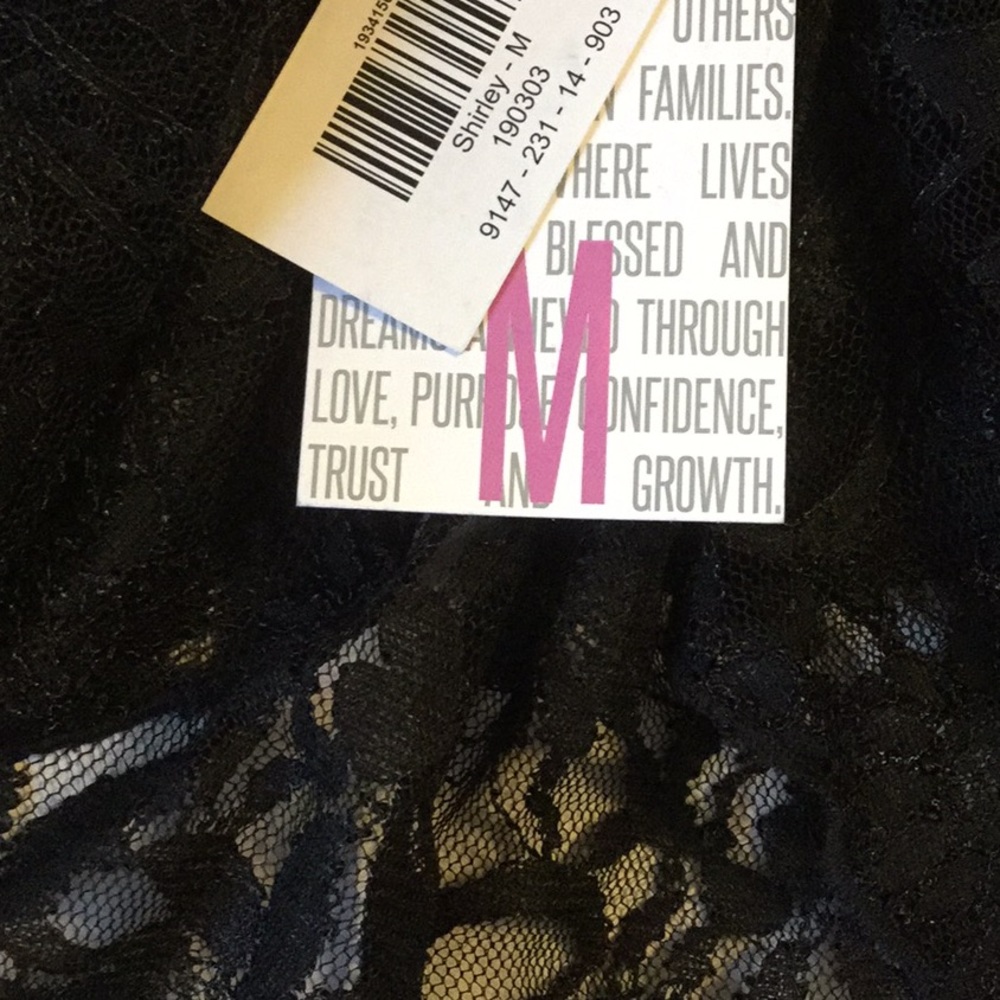 🖤Solid black NWT Shirley delicate lace sz Medium - Picture 3 of 5